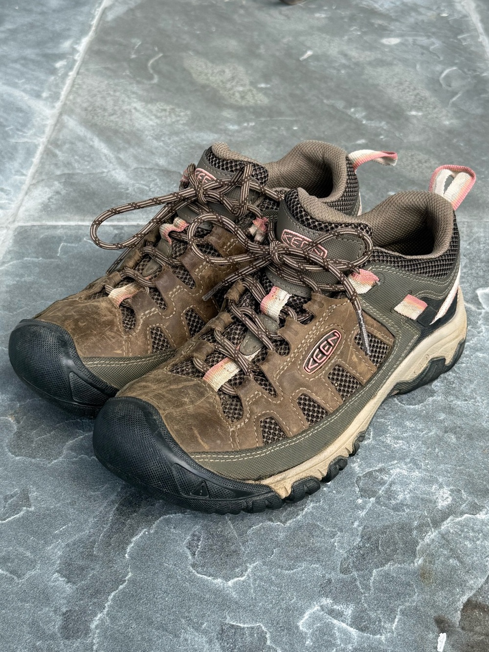 Keen Brown and Pink Women's Trail Sneakers